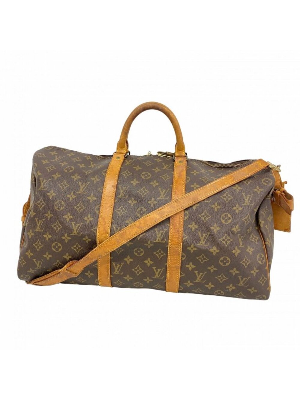 Louis Vuitton Boston Bag Monogram Keepall Bandouliere 50 Brown - Picture 1 of 10